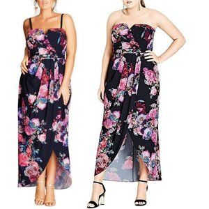City Chic Romantic Rose Maxi Dress Floral 3X 22